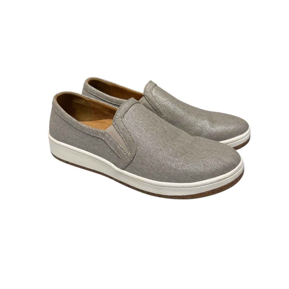 Aetrex Cameron Slip-On Sneaker Sz 40 US 9-9.5 Shimmery Taupe Casual Comfort